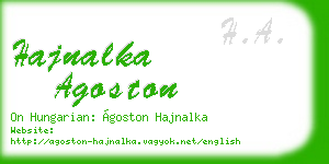 hajnalka agoston business card